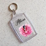 Porte clef Chat Fleur Rose C712R