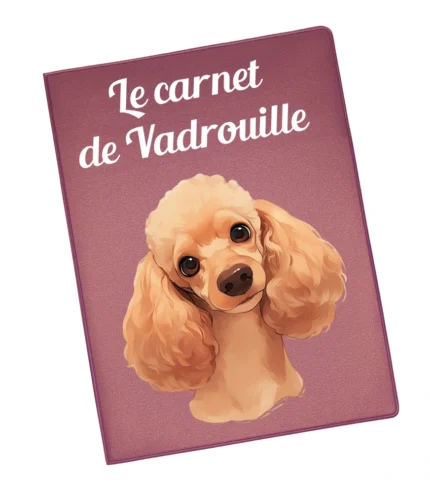carnet de santé portrait caniche avec cravate