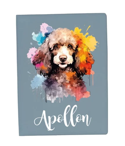 carnet de santé caniche aquarelle