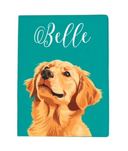 protège carnet de santé portrait golden retriever